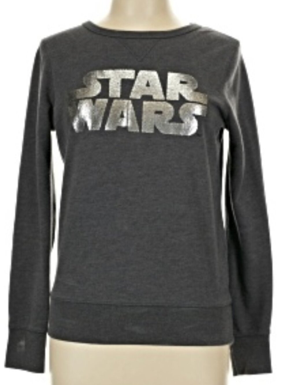 Star Wars Women’s Gray Graphic Sweatshirt Pullover Metallic Logo Size M